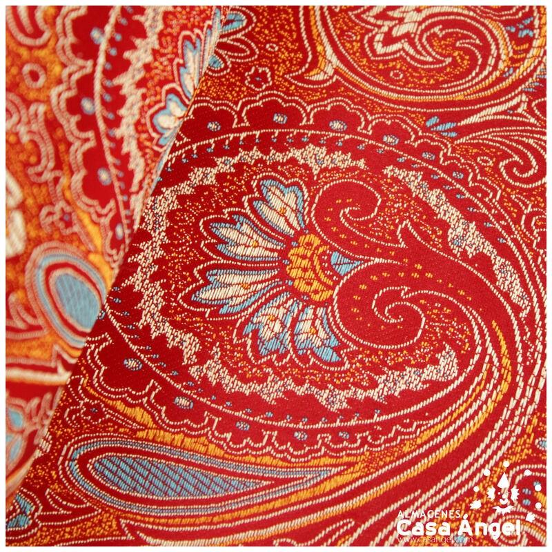 BROCADO CACHEMIR ROJO SERIE BAZAR 150cm