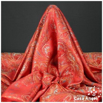 BROCADO CACHEMIR ROJO SERIE BAZAR 150cm