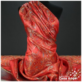 BROCADO CACHEMIR ROJO SERIE BAZAR 150cm