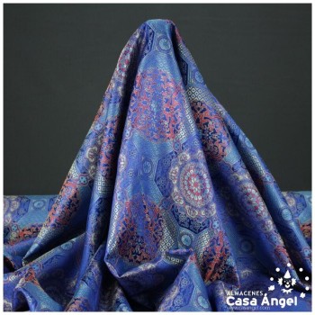 BROCADO JACQUARD AZUL ORIENTAL SERIE TIBET 150cm