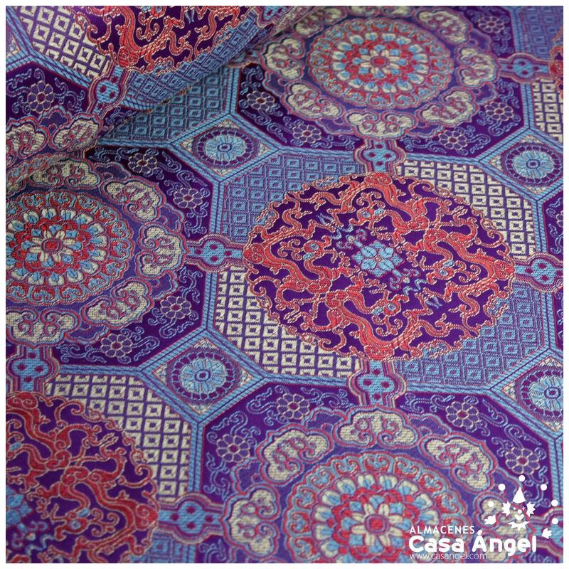 BROCADO JACQUARD MORADO ORIENTAL SERIE TIBET 150cm
