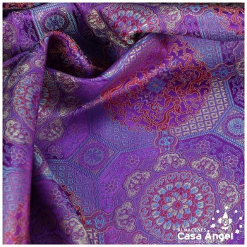 BROCADO JACQUARD MORADO ORIENTAL SERIE TIBET 150cm