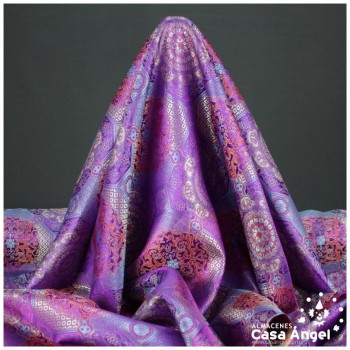 BROCADO JACQUARD MORADO ORIENTAL SERIE TIBET 150cm