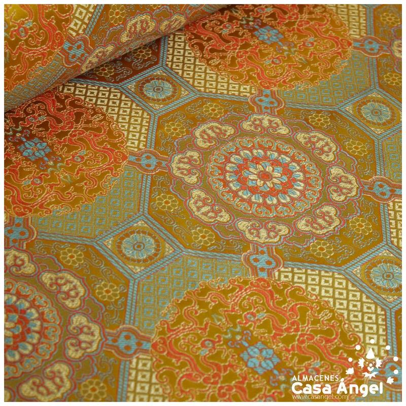 BROCADO JACQUARD DORADO ORIENTAL SERIE TIBET 150cm
