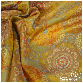 BROCADO JACQUARD DORADO ORIENTAL SERIE TIBET 150cm