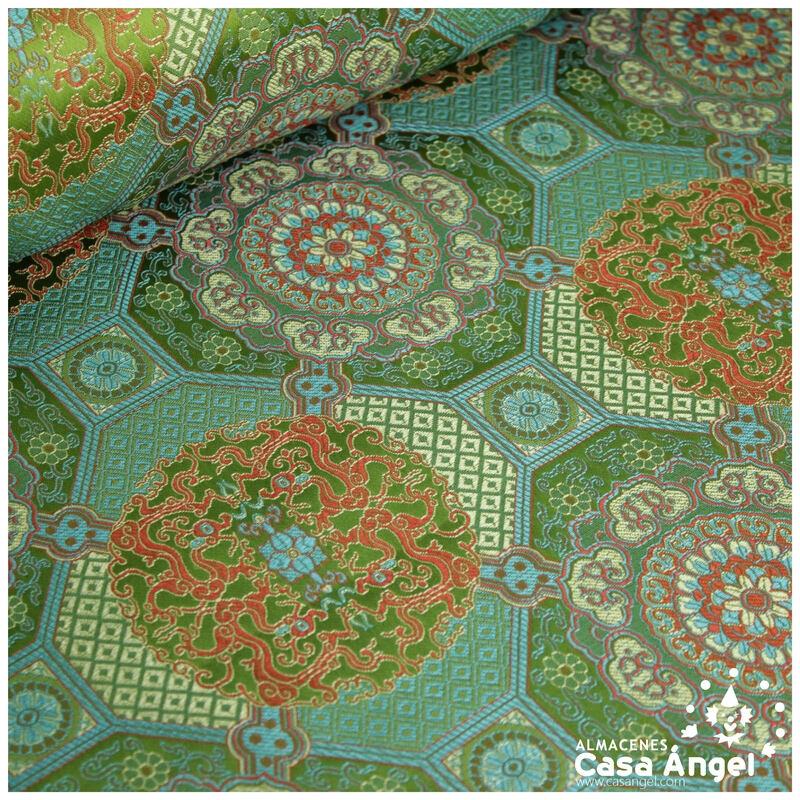 BROCADO JACQUARD PISTACHO ORIENTAL SERIE TIBET 150cm