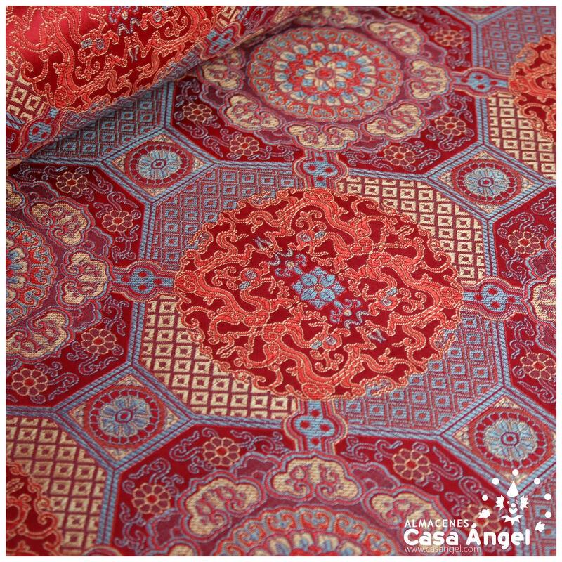 BROCADO JACQUARD ROJO ORIENTAL SERIE TIBET 150cm