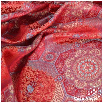 BROCADO JACQUARD ROJO ORIENTAL SERIE TIBET 150cm