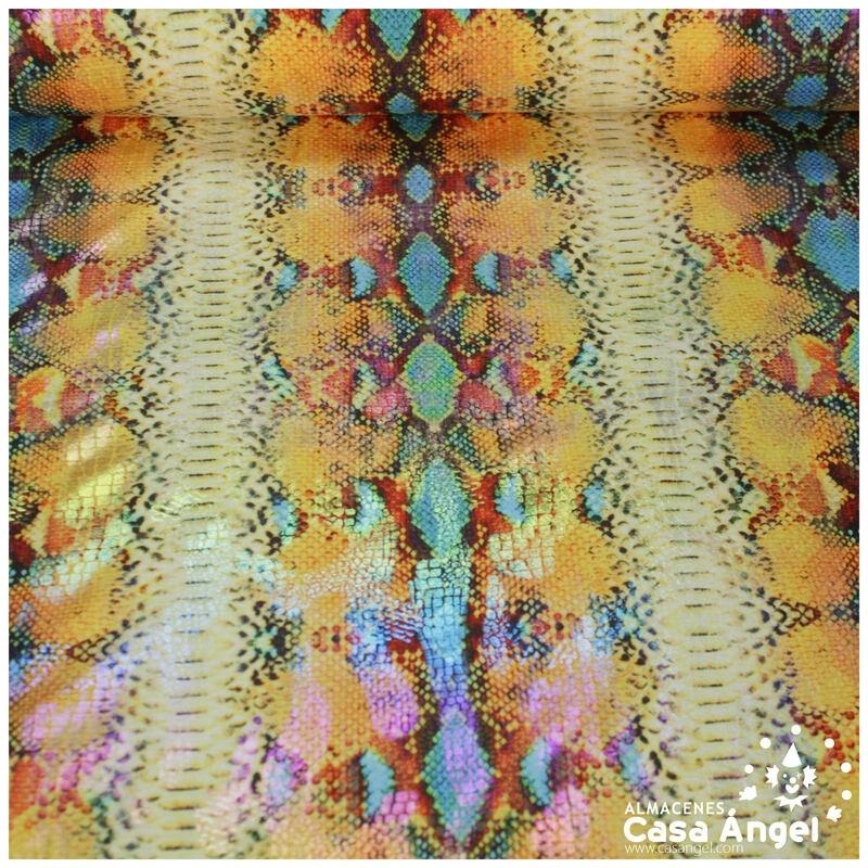 LICRA ESTAMPADA ANIMAL PRINT SERPIENTE NARANJA 150cm