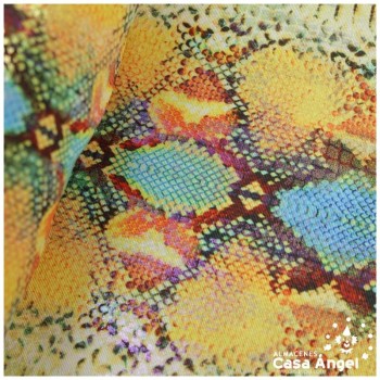 LICRA ESTAMPADA ANIMAL PRINT SERPIENTE NARANJA 150cm