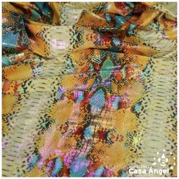 LICRA ESTAMPADA ANIMAL PRINT SERPIENTE NARANJA 150cm