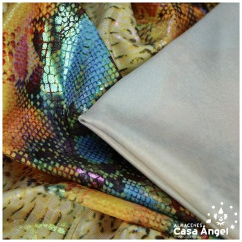 LICRA ESTAMPADA ANIMAL PRINT SERPIENTE NARANJA 150cm
