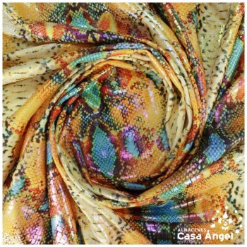 LICRA ESTAMPADA ANIMAL PRINT SERPIENTE NARANJA 150cm