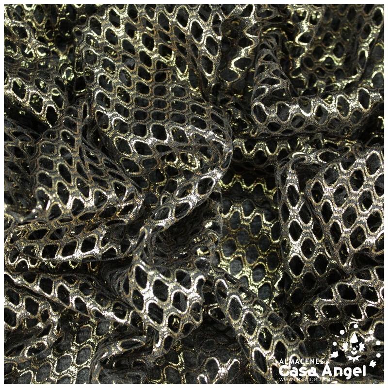 MALLA DE RED DORADA METALIZADA LÚREX SERIE KUMO 150cm