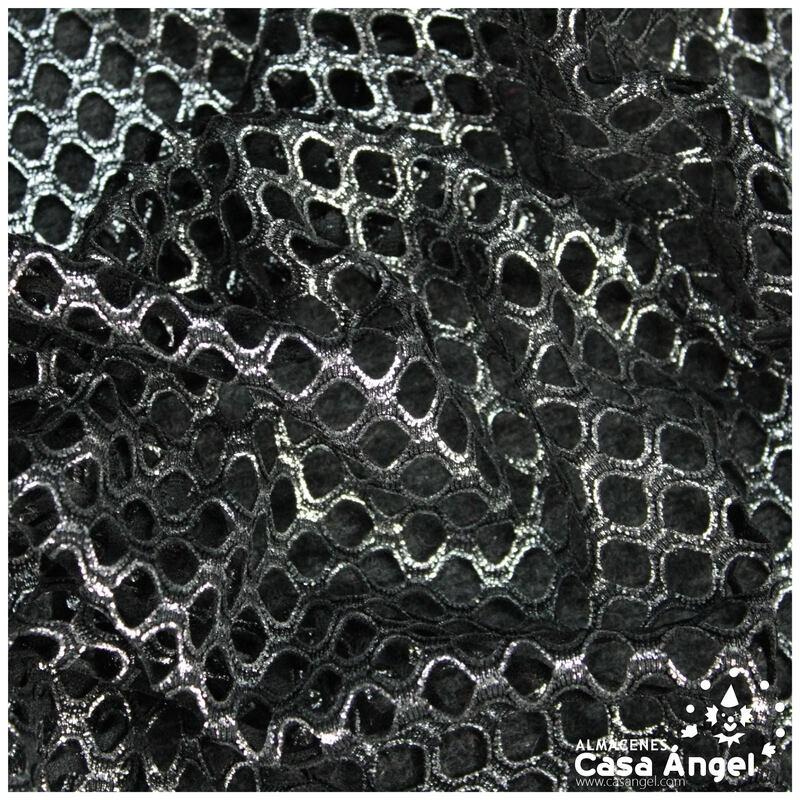 MALLA DE RED PLATA METALIZADA LÚREX SERIE KUMO 150cm
