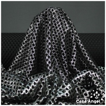 MALLA DE RED PLATA METALIZADA LÚREX SERIE KUMO 150cm