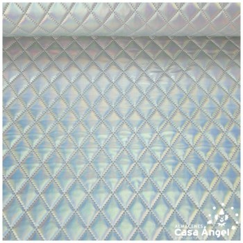 TEJIDO ACOLCHADO EN ROMBOS PLATA BOREAL SERIE KAVAKA 150cm