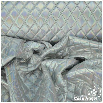 TEJIDO ACOLCHADO EN ROMBOS PLATA BOREAL SERIE KAVAKA 150cm