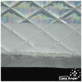 TEJIDO ACOLCHADO EN ROMBOS PLATA BOREAL SERIE KAVAKA 150cm