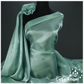 ORGANZA CRISTAL VERDE EMPOLVADO SERIE LUCILLE 150cm