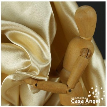 CRESPÓN ELÁSTICO CON BRILLO COLOR CHAMPAN SERIE GLANZ 150cm