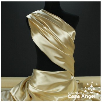 CRESPÓN ELÁSTICO CON BRILLO COLOR CHAMPAN SERIE GLANZ 150cm