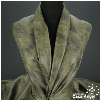 LICRA ESTAMPADA SÍMIL CUERO VERDE MUSGO SERIE TAKAY 150cm