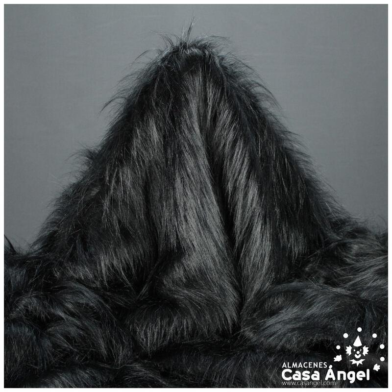 TELA DE PELO SINTÉTICO LARGO NEGRO SERIE KAMI 180cm