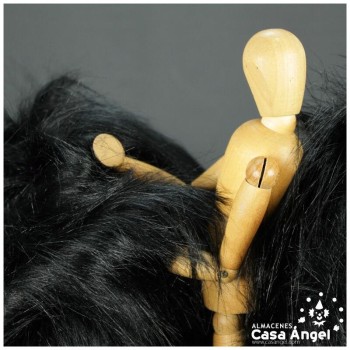 TELA DE PELO SINTÉTICO LARGO NEGRO SERIE KAMI 180cm