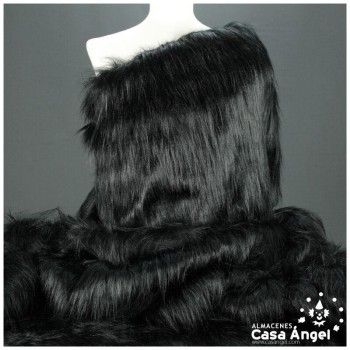 TELA DE PELO SINTÉTICO LARGO NEGRO SERIE KAMI 180cm