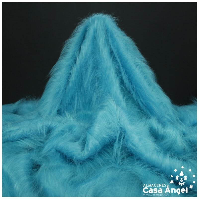 TELA DE PELO SINTÉTICO LARGO TURQUESA SERIE KAMI 180cm