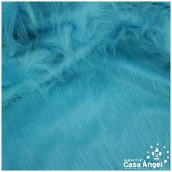TELA DE PELO SINTÉTICO LARGO TURQUESA SERIE KAMI 180cm