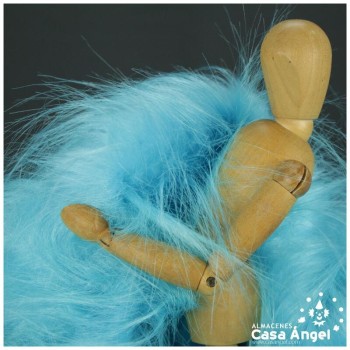 TELA DE PELO SINTÉTICO LARGO TURQUESA SERIE KAMI 180cm