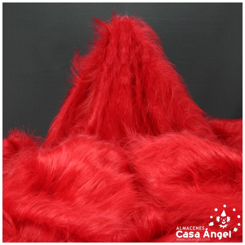 TELA DE PELO SINTÉTICO LARGO ROJO SERIE KAMI 180cm