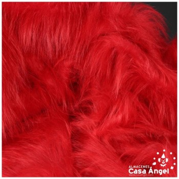 TELA DE PELO SINTÉTICO LARGO ROJO SERIE KAMI 180cm
