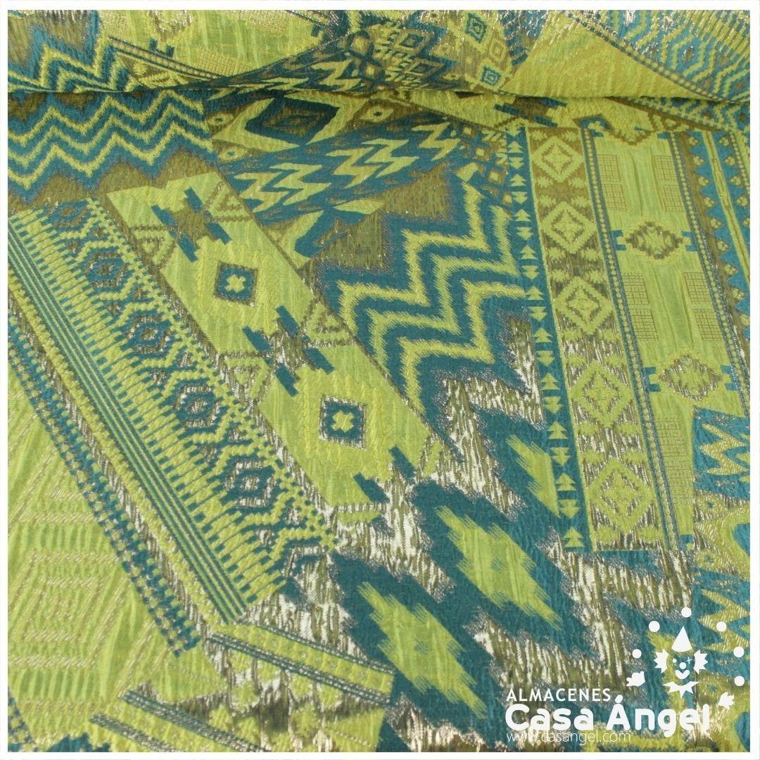 BROCADO METALIZADO SERIE AZTEKA VERDE PISTACHO 145cm