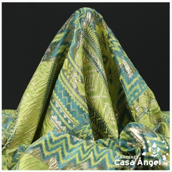 BROCADO METALIZADO SERIE AZTEKA VERDE PISTACHO 145cm