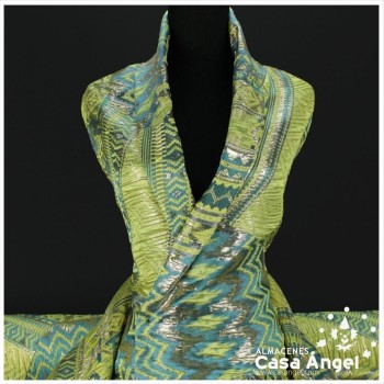BROCADO METALIZADO SERIE AZTEKA VERDE PISTACHO 145cm