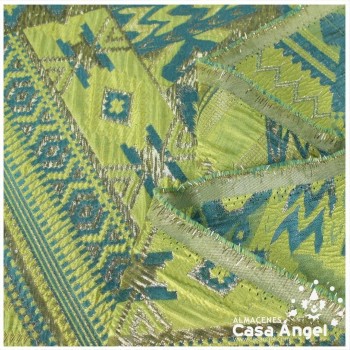 BROCADO METALIZADO SERIE AZTEKA VERDE PISTACHO 145cm