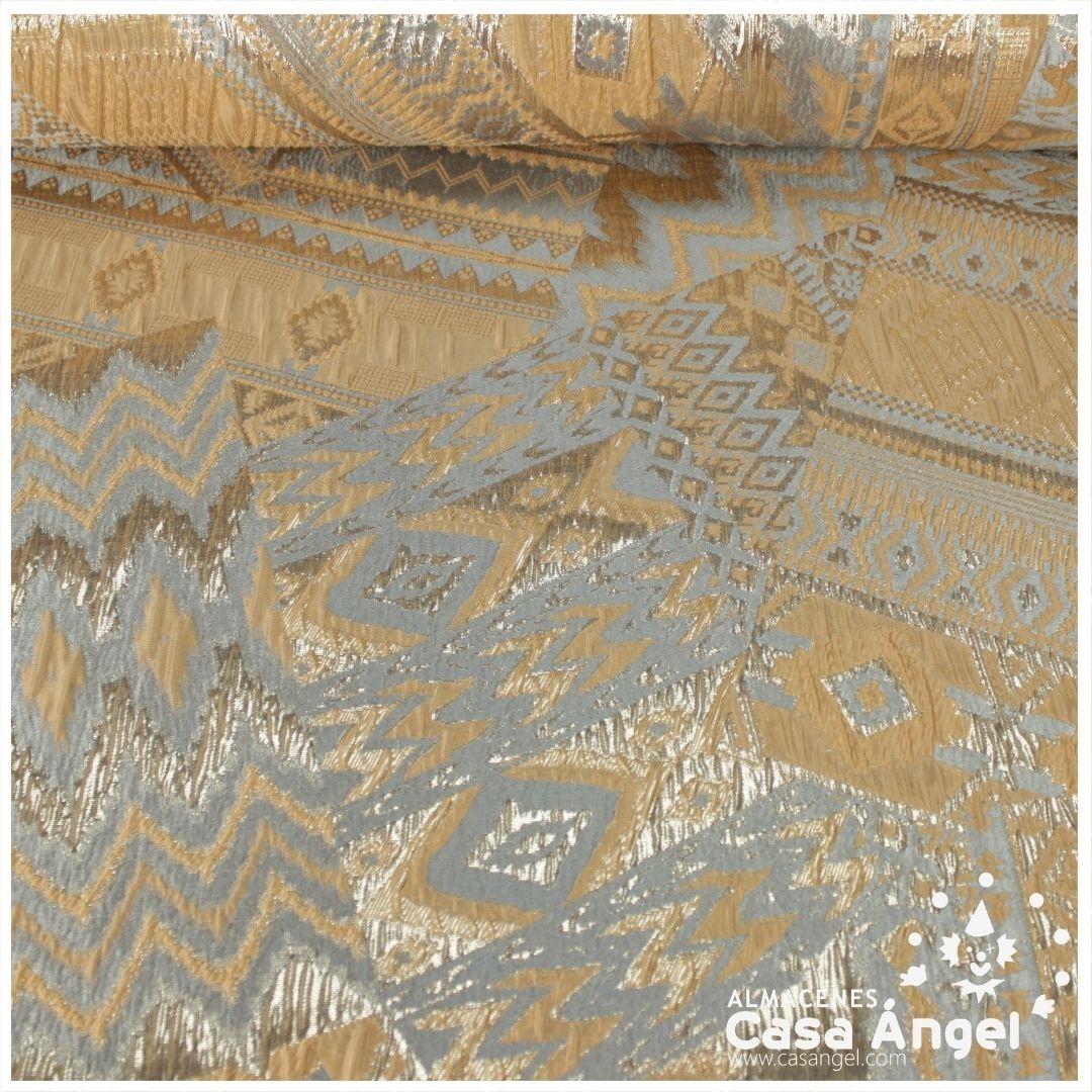 BROCADO METALIZADO SERIE AZTEKA BEIGE 145cm