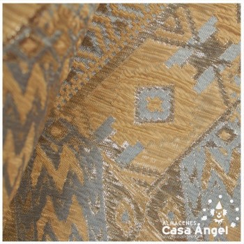 BROCADO METALIZADO SERIE AZTEKA BEIGE 145cm