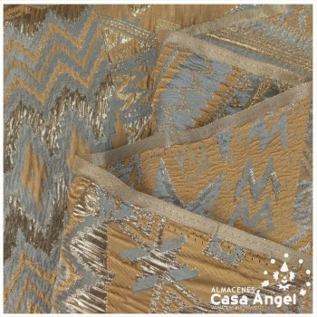 BROCADO METALIZADO SERIE AZTEKA BEIGE 145cm