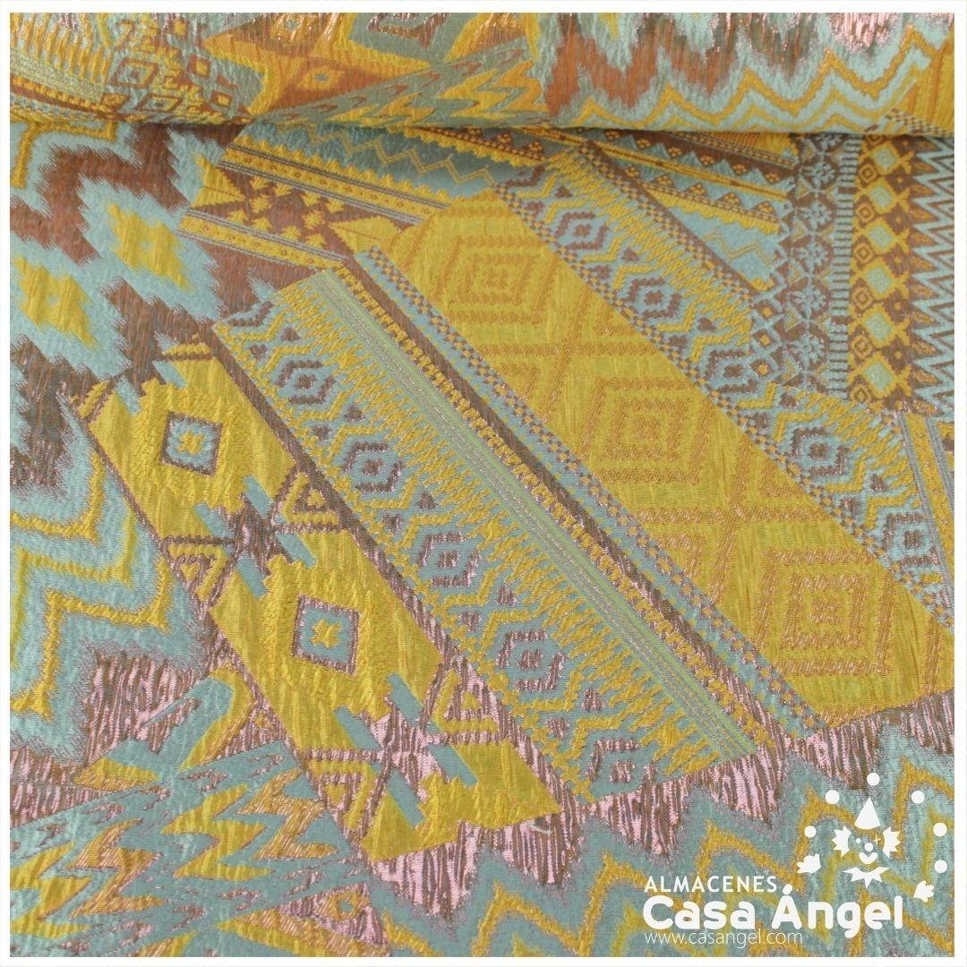 BROCADO METALIZADO SERIE AZTEKA AMARILLO 145cm