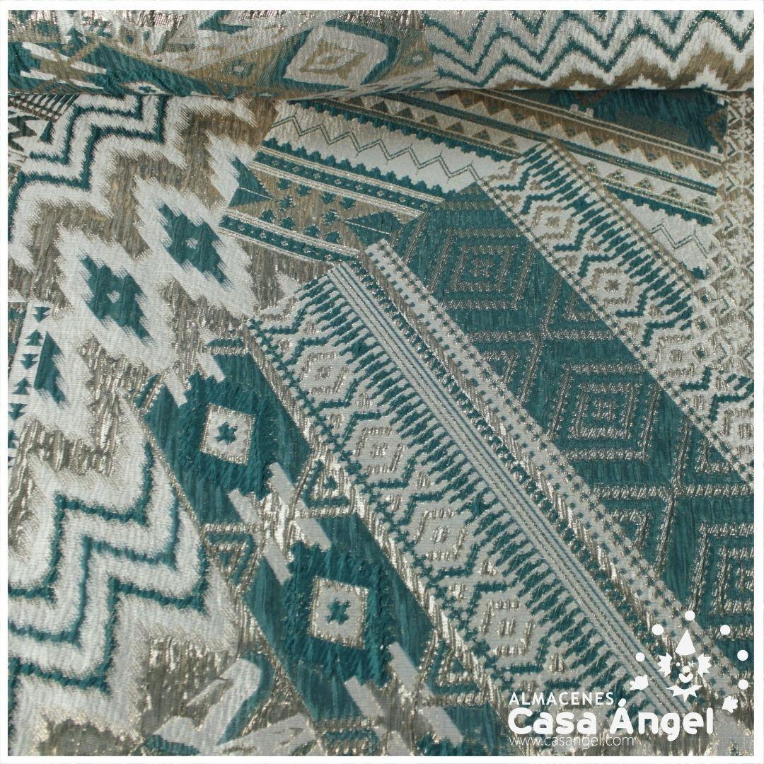 BROCADO METALIZADO SERIE AZTEKA VERDE145cm