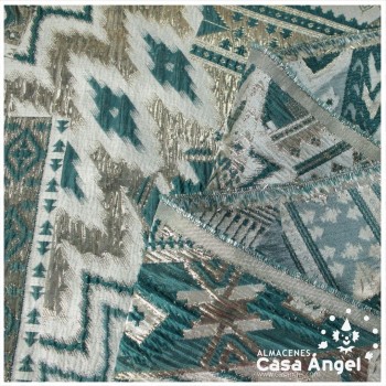 BROCADO METALIZADO SERIE AZTEKA VERDE145cm