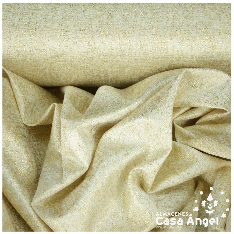 TEJIDO JACQUARD LÚREX BEIGE Y ORO SERIE TARA 150cm