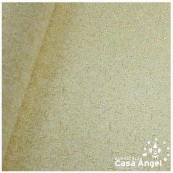 TEJIDO JACQUARD LÚREX BEIGE Y ORO SERIE TARA 150cm