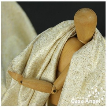 TEJIDO JACQUARD LÚREX BEIGE Y ORO SERIE TARA 150cm
