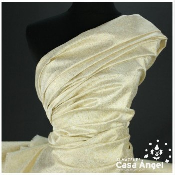 TEJIDO JACQUARD LÚREX BEIGE Y ORO SERIE TARA 150cm