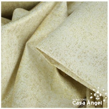 TEJIDO JACQUARD LÚREX BEIGE Y ORO SERIE TARA 150cm